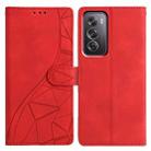 For OPPO Reno12 Pro 5G Global Triangles Embossed Leather Phone Case(Red) - 1
