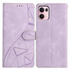 For OPPO Reno13 Pro Triangles Embossed Leather Phone Case(Purple) - 1