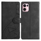 For OPPO Reno13 Pro Triangles Embossed Leather Phone Case(Black) - 1