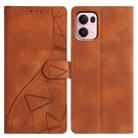 For OPPO Reno13 Pro Triangles Embossed Leather Phone Case(Brown) - 1