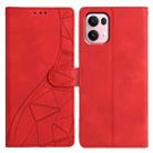 For OPPO Reno13 Pro Triangles Embossed Leather Phone Case(Red) - 1
