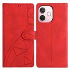 For OPPO A5 Pro 5G Global Triangles Embossed Leather Phone Case(Red) - 1