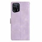 For OPPO Find X5 Triangles Embossed Leather Phone Case(Purple) - 3