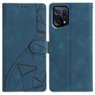 For OPPO Find X5 Triangles Embossed Leather Phone Case(Blue) - 1