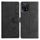 For OPPO Find X5 Triangles Embossed Leather Phone Case(Black) - 1