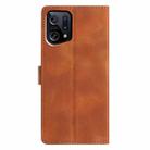 For OPPO Find X5 Triangles Embossed Leather Phone Case(Brown) - 3