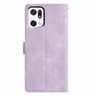 For OPPO Find X5 Pro Triangles Embossed Leather Phone Case(Purple) - 3
