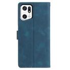 For OPPO Find X5 Pro Triangles Embossed Leather Phone Case(Blue) - 3