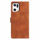 For OPPO Find X5 Pro Triangles Embossed Leather Phone Case(Brown) - 3
