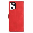 For OPPO Find X5 Pro Triangles Embossed Leather Phone Case(Red) - 3