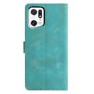 For OPPO Find X5 Pro Triangles Embossed Leather Phone Case(Green) - 3