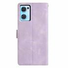 For OPPO Find X5 Lite Triangles Embossed Leather Phone Case(Purple) - 3