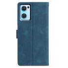 For OPPO Find X5 Lite Triangles Embossed Leather Phone Case(Blue) - 3