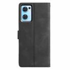 For OPPO Find X5 Lite Triangles Embossed Leather Phone Case(Black) - 3