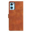 For OPPO Find X5 Lite Triangles Embossed Leather Phone Case(Brown) - 3