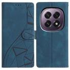For OPPO A5 5G Global Triangles Embossed Leather Phone Case(Blue) - 1