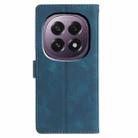 For OPPO A5 5G Global Triangles Embossed Leather Phone Case(Blue) - 3