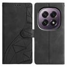 For OPPO A5 5G Global Triangles Embossed Leather Phone Case(Black) - 1
