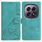 For OPPO A5 5G Global Triangles Embossed Leather Phone Case(Green) - 1