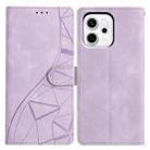 For OPPO Reno14 Pro 5G Global Triangles Embossed Leather Phone Case(Purple) - 1