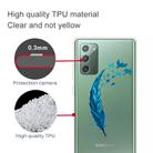 For Samsung Galaxy Note20 Shockproof Painted Transparent TPU Protective Case(Feather) - 2