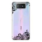 For Asus Zenfone 7 ZS670KS Shockproof Painted Transparent TPU Protective Case(Lace Flower) - 1