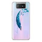 For Asus Zenfone 7 ZS670KS Shockproof Painted Transparent TPU Protective Case(Feather) - 1