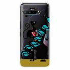 For Asus ROG Phone 3 ZS661KS Shockproof Painted Transparent TPU Protective Case(Stair Cat) - 1