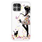 For iPhone 12 mini Shockproof Painted Transparent TPU Protective Case(Girl) - 1