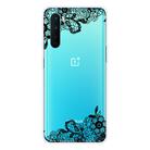For OnePlus Nord Shockproof Painted Transparent TPU Protective Case(Lace Flower) - 1