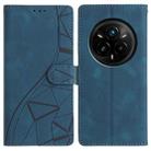 For Realme 14 Pro 5G Triangles Embossed Leather Phone Case(Blue) - 1