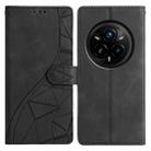 For Realme 14 Pro+ 5G Triangles Embossed Leather Phone Case(Black) - 1