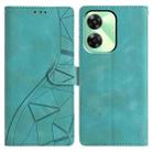 For Realme C61 / C63 Triangles Embossed Leather Phone Case(Green) - 1