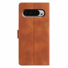For Google Pixel 9 / 9 Pro Triangles Embossed Leather Phone Case(Brown) - 3