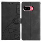 For Google Pixel 9a Triangles Embossed Leather Phone Case(Black) - 1