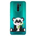 For Xiaomi Redmi 9 Coloured Drawing Pattern Highly Transparent TPU Protective Case(Bamboo Bear) - 1