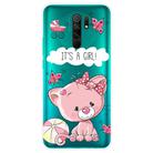For Xiaomi Redmi 9 Coloured Drawing Pattern Highly Transparent TPU Protective Case(Cute Cat) - 1