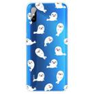 For Xiaomi Redmi 9A Coloured Drawing Pattern Highly Transparent TPU Protective Case(White Sea Lion) - 1