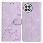 For OnePlus 13 Triangles Embossed Leather Phone Case(Purple) - 1
