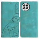 For OnePlus 13 Triangles Embossed Leather Phone Case(Green) - 1