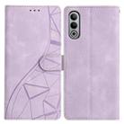 For OnePlus Nord CE4 Triangles Embossed Leather Phone Case(Purple) - 1