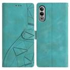 For OnePlus Nord CE4 Triangles Embossed Leather Phone Case(Green) - 1