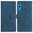 For OnePlus Nord CE4 Lite Triangles Embossed Leather Phone Case(Blue) - 1