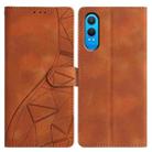 For OnePlus Nord CE4 Lite Triangles Embossed Leather Phone Case(Brown) - 1