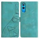 For OnePlus Nord CE4 Lite Triangles Embossed Leather Phone Case(Green) - 1