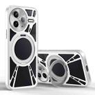 For Redmi K80 Cooling Hollow Metal Holder MagSafe Phone Case(Silver) - 1