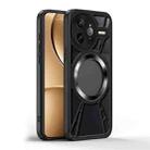 For Redmi K80 Pro Cooling Hollow Metal Holder MagSafe Phone Case(Black) - 2