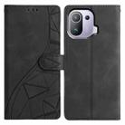 For Xiaomi 11 Pro Triangles Embossed Leather Phone Case(Black) - 1