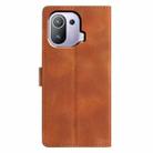 For Xiaomi 11 Pro Triangles Embossed Leather Phone Case(Brown) - 3