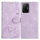 For Xiaomi 11T / 11T Pro Triangles Embossed Leather Phone Case(Purple) - 1